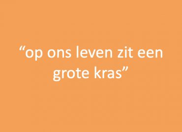 Op ons leven zit een grote kras