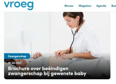 Vakblad Vroeg: Brochure over beëindigen zwangerschap bij een gewenste baby